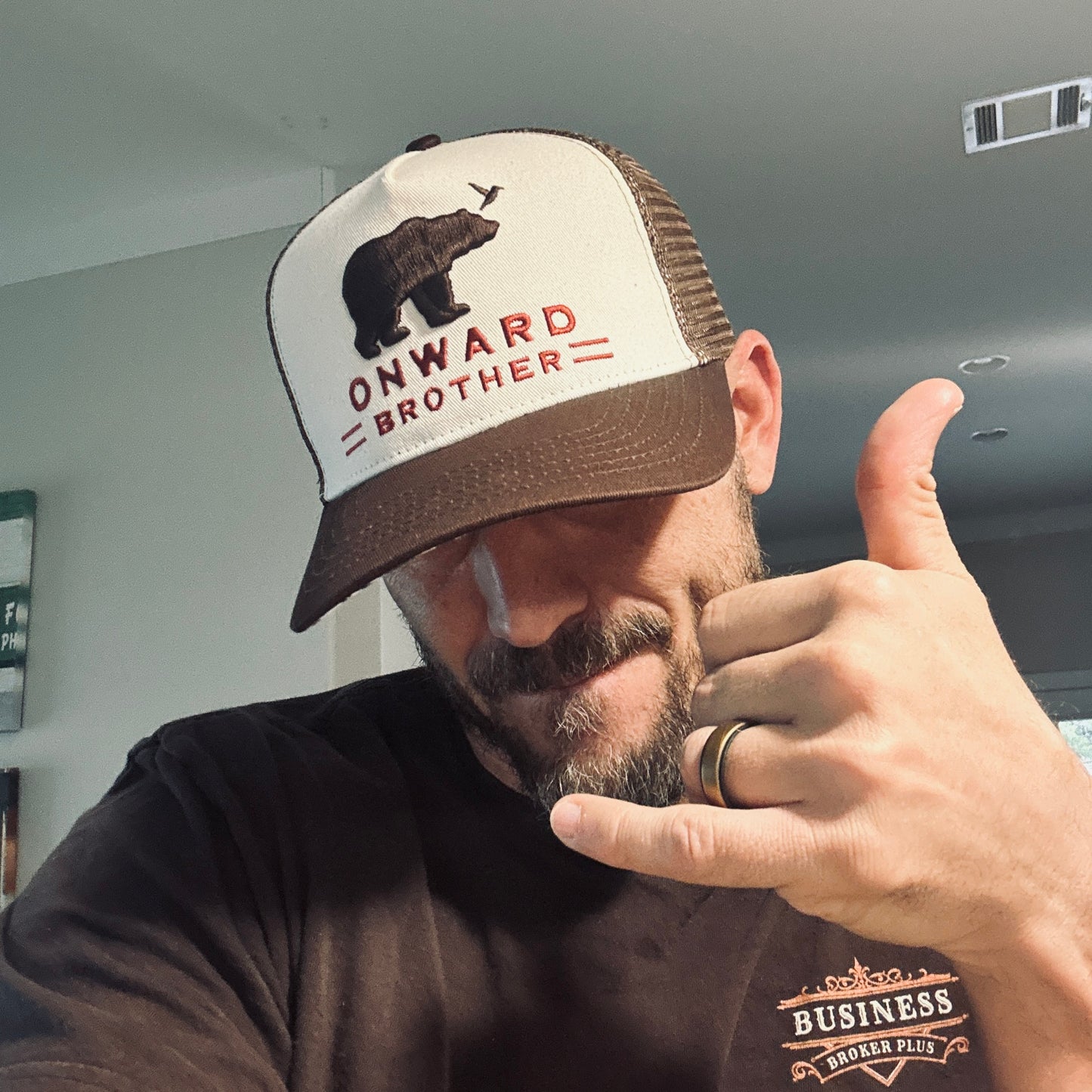 Onward Brother Brown Bear Logo Hat - Trucker