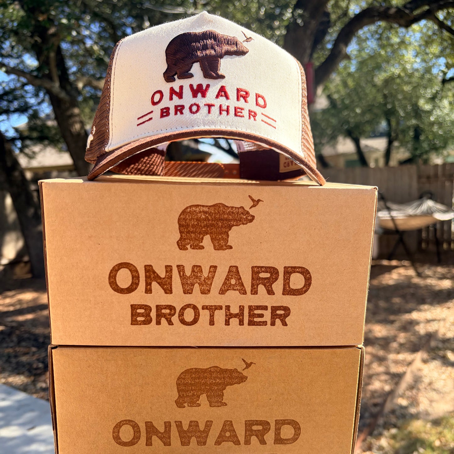 Onward Brother Brown Bear Logo Hat - Trucker