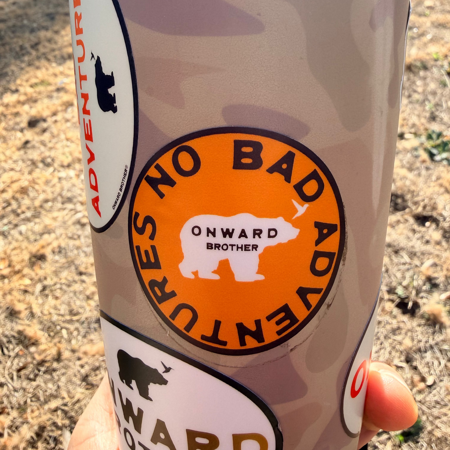 No Bad Adventures Bear Sticker - 2" x 2"